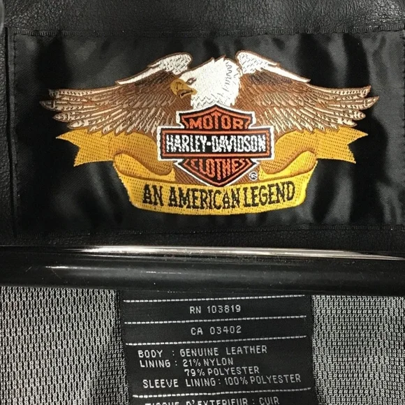 Harley Davidson Black Leather Jacket w/ Burgundy Embroidery - LW Women's Large - Picture 9 of 10